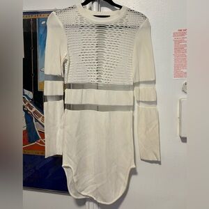 Alexander Wang made in Italy White mini dress mesh inserts XS